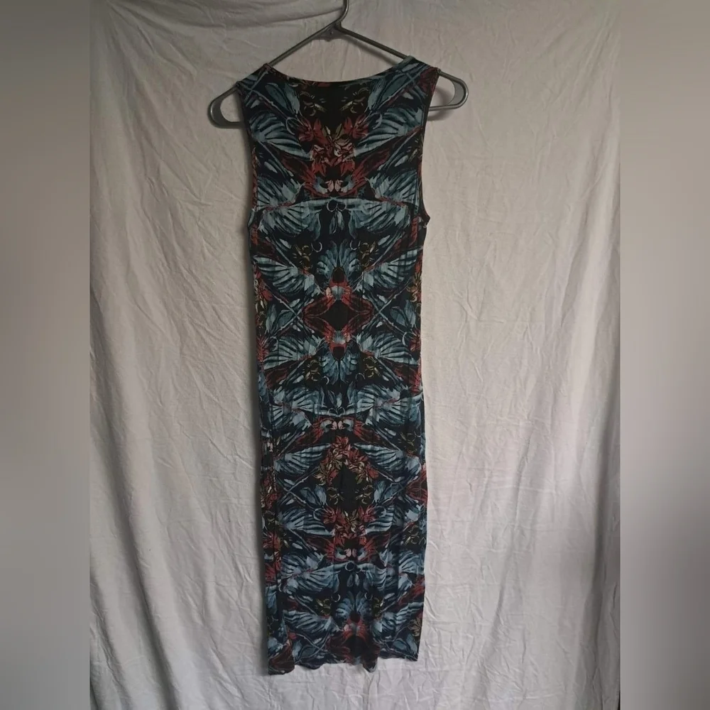 Free People Sleeveless Floral Print Midi Dress - Blue & Black